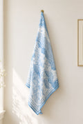 Blue Storybook Toile Muslin Baby Blanket