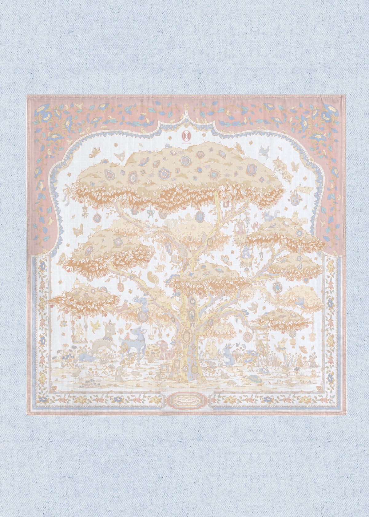 Tree of Love Baby Blanket - Rose Garden